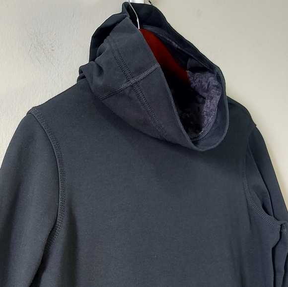 Lululemon Drapey Cowl Neck Snap Button Sweater Size 8 High Neck Wrap Cardigan - Picture 6 of 14